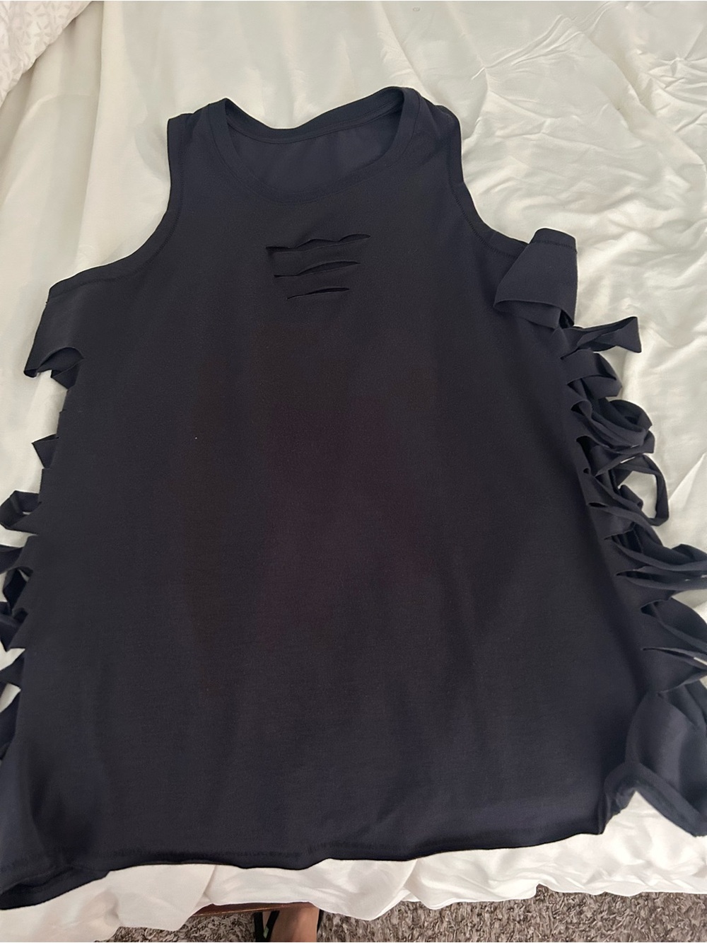 ALO Yoga Black Side-Tie Cutout Tank xl